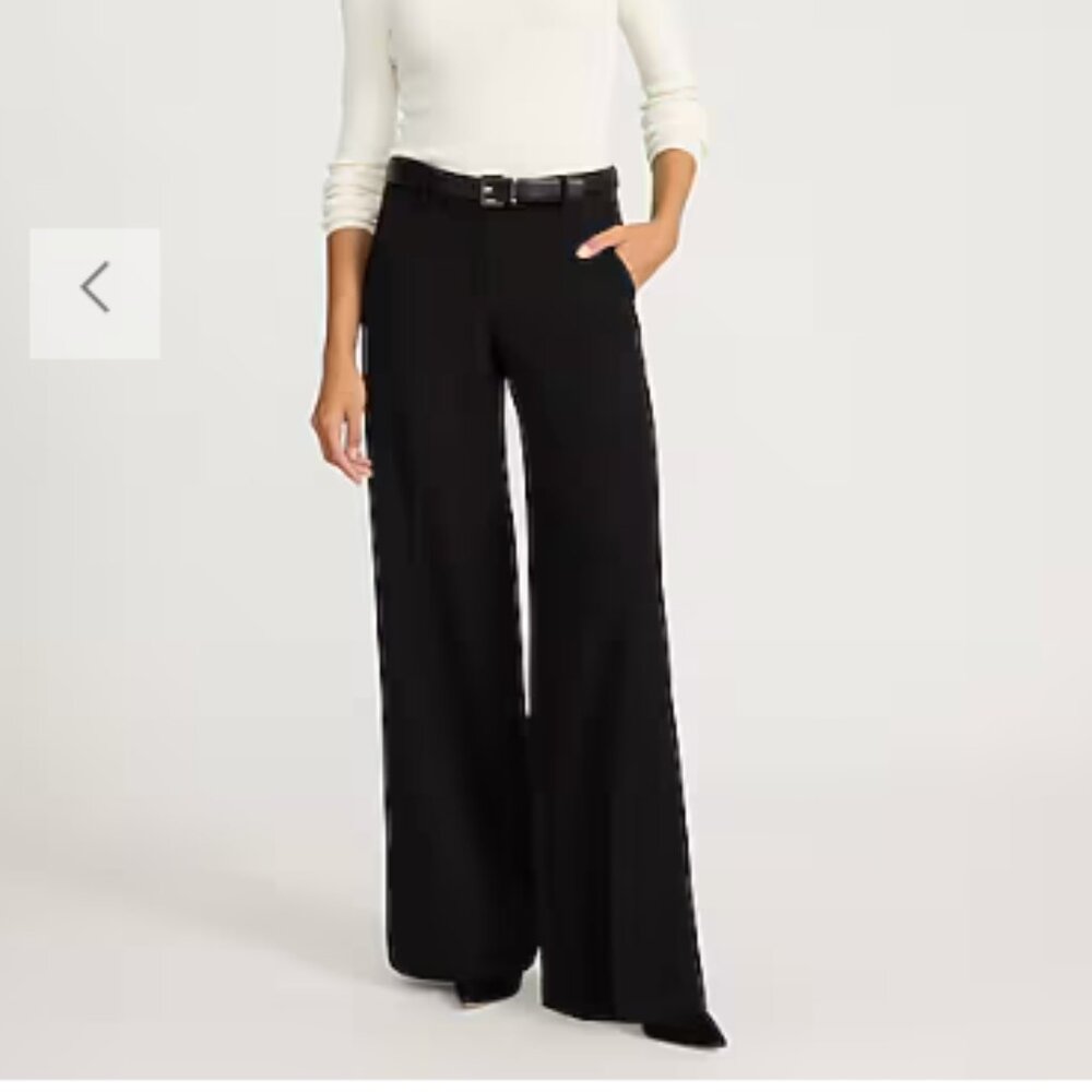 Express Editor Studio Stretch Twill Mid Rise Wide Leg Pant - Picture 3 of 11